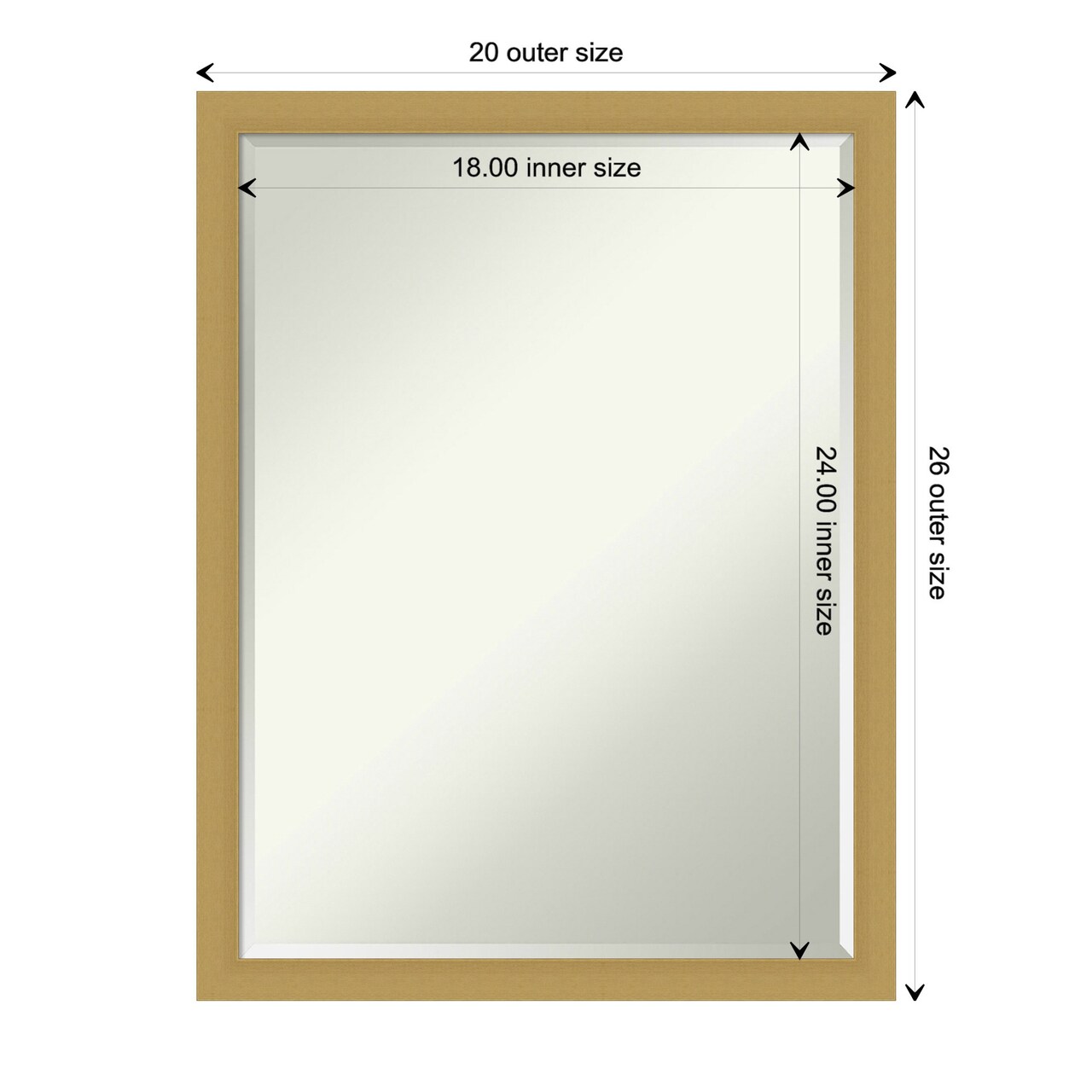 Petite Bevel Wall Mirror, Grace Narrow Frame